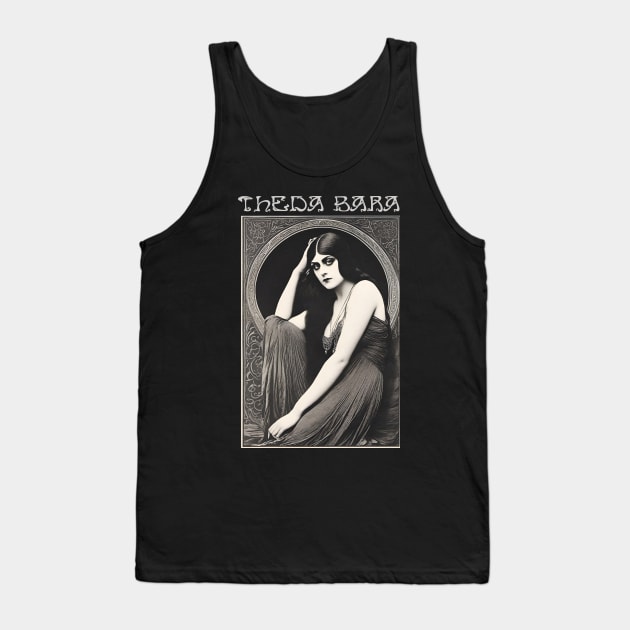 Theda Bara, Art Nouveau Vampire Tank Top by silentandprecodehorror